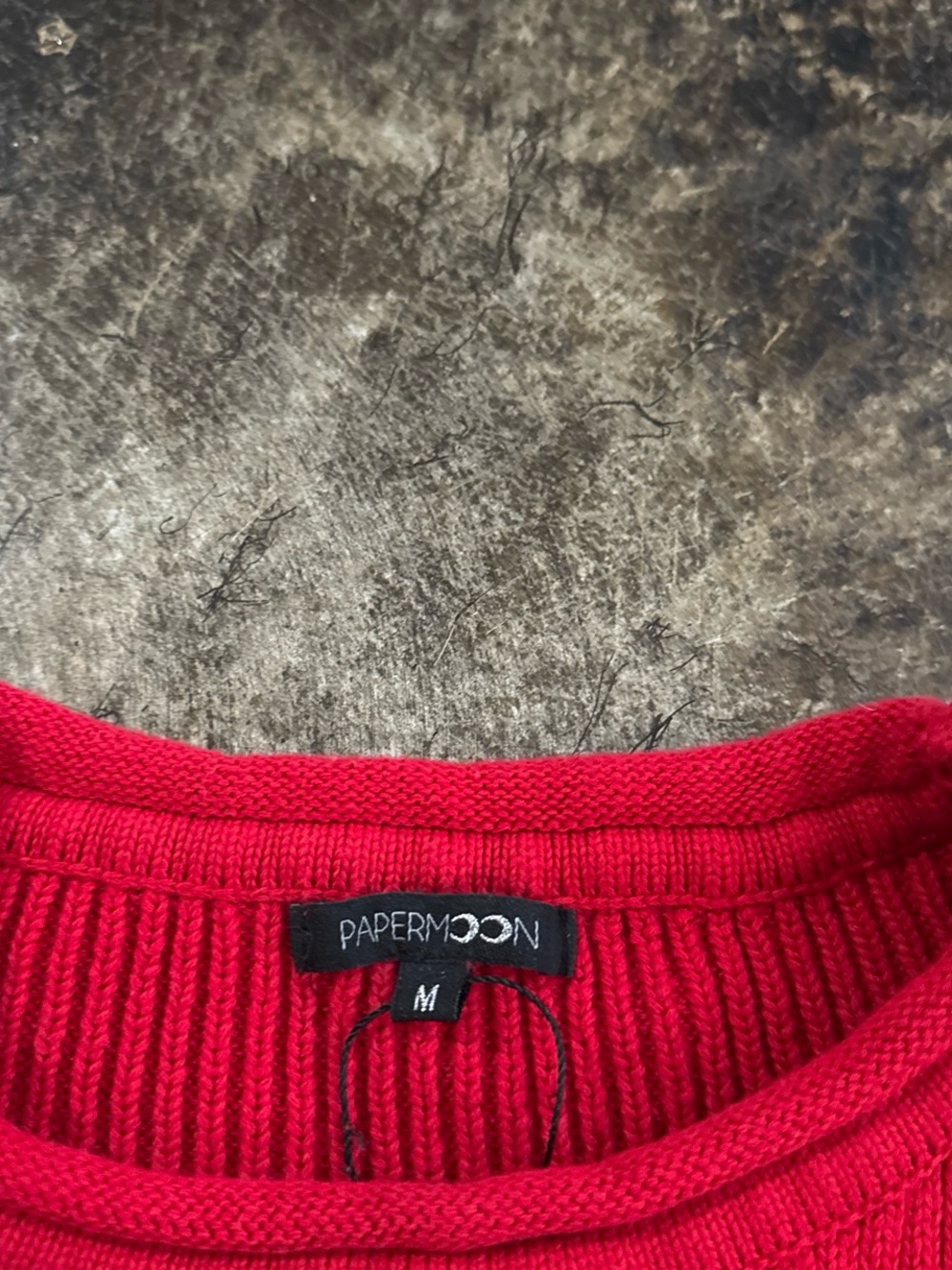 Papermoon Red Ribbed Crop Top - Picture 2 of 3